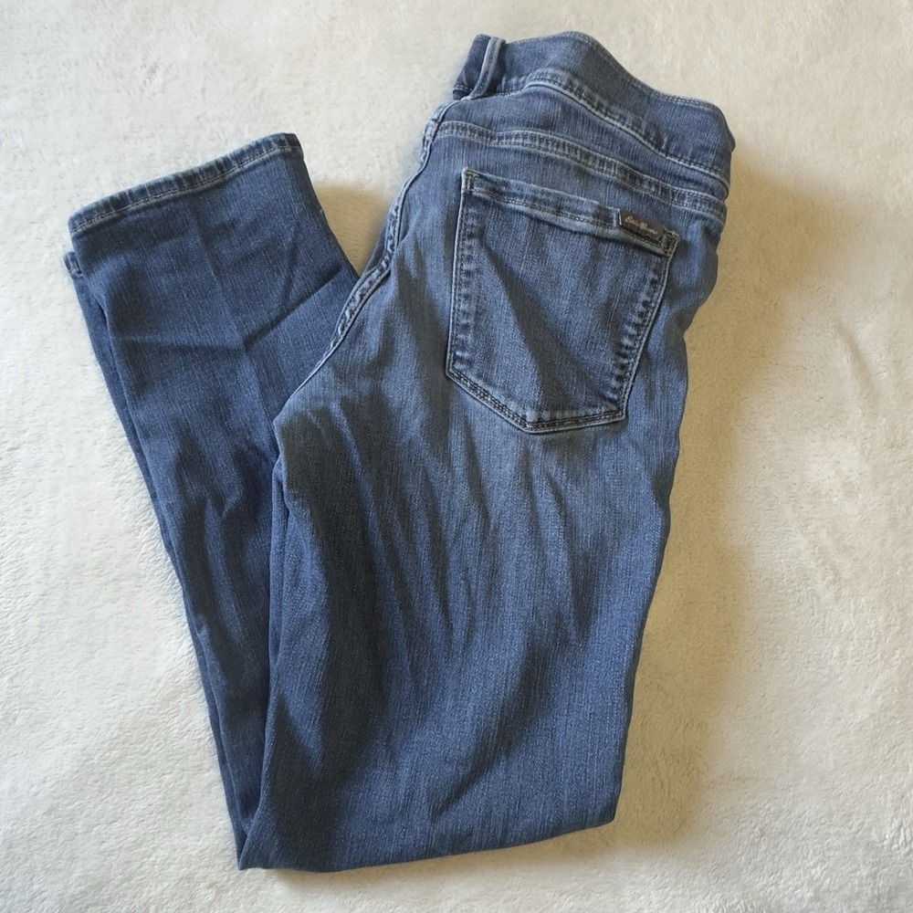 Women's Eddie Bauer‎ Slightly Curvy Skinny Jegging Dark Stretch Jeans Size 6P
